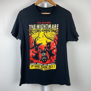 Disney Nightmare Before Christmas T-Shirt Black Orange Trio Poster‎ Womens Large